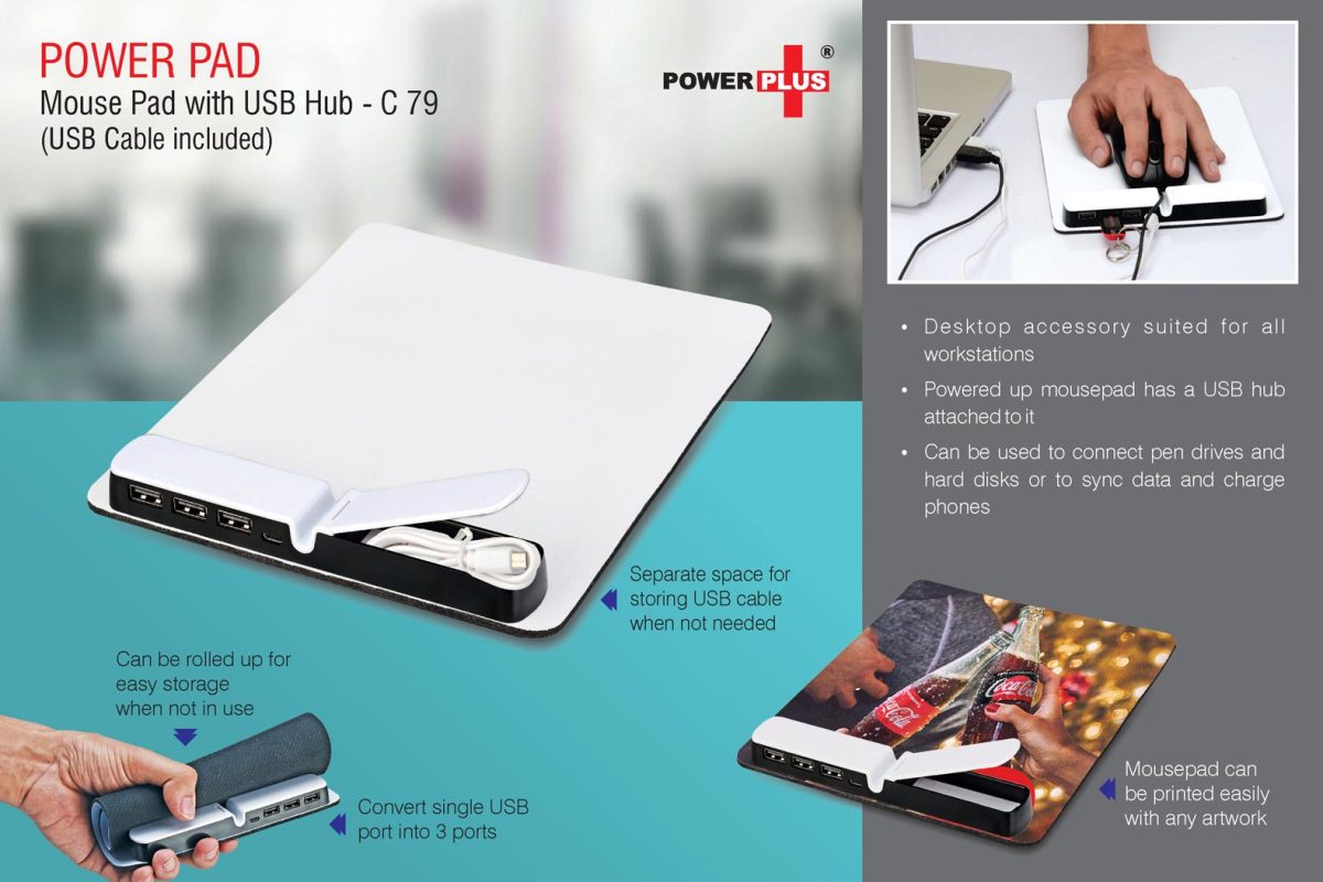 PowerPad: Mouse Pad With Usb Hub (USB cable included) - Image 1