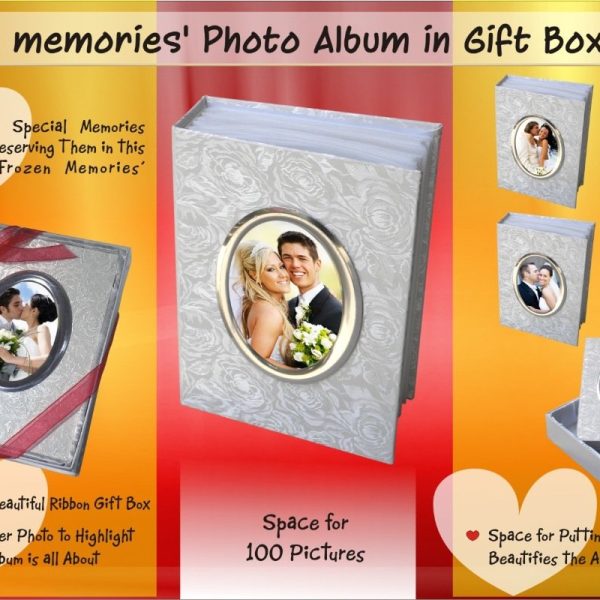 Frozen memories' Photo album in Ribbon Gift box (100 pictures) (5" x 7")