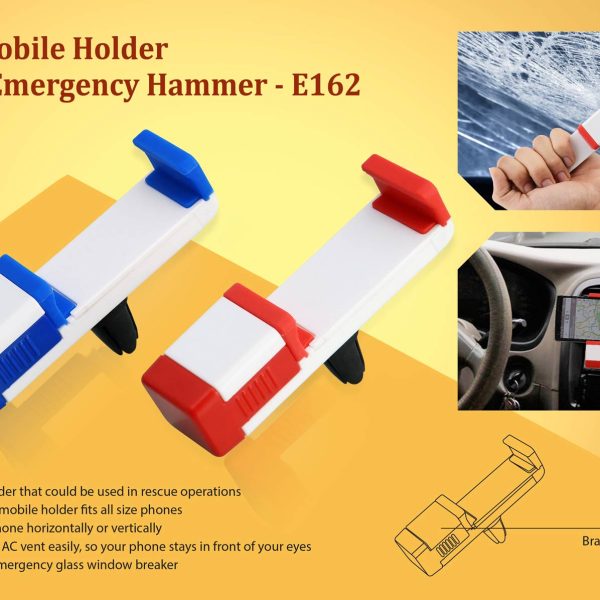 Car Vent mobile holder with emergency hammer