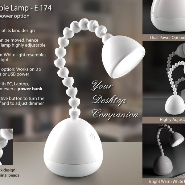 Flexi desk lamp (with dual power option)
