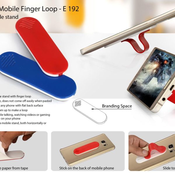 Sliding mobile finger loop (with mobile stand)