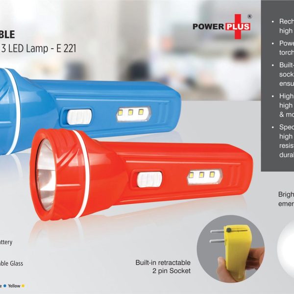 Blaze Rechargable LED Torch with 3 LED lamp