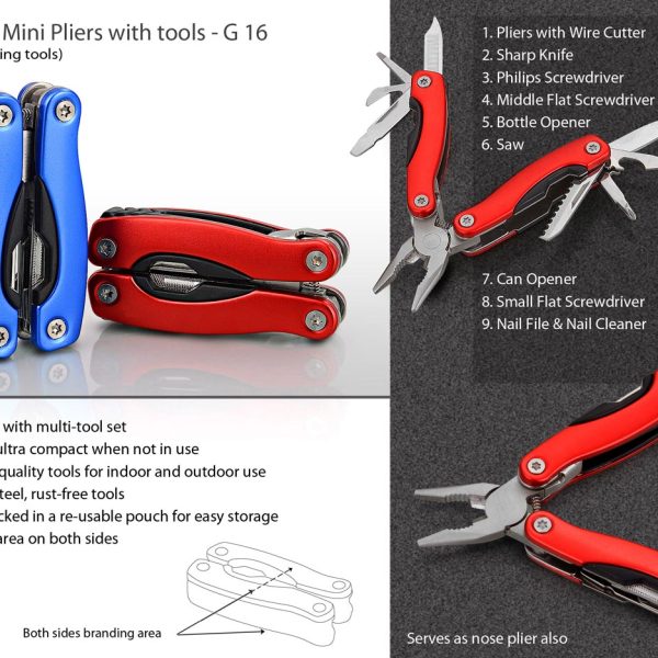 Folding Mini Pliers with 9 tools (superior quality)