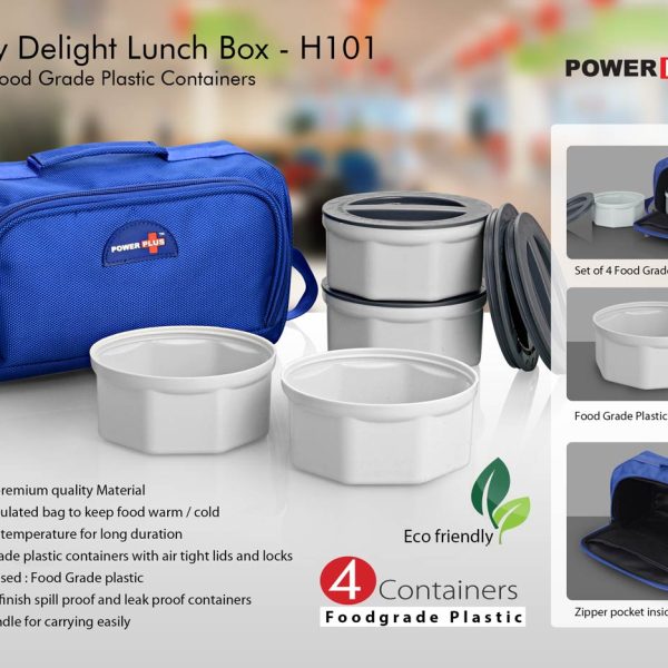 Zippy Delight: 4 container lunch box (plastic containers)