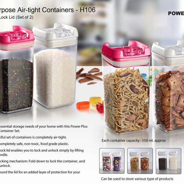 Multipurpose Air-tight Containers with Easy Lock Lid (Set of 2)