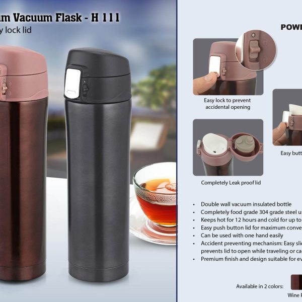 Premium Vacuum Flask with easy lock lid (500ml approx)