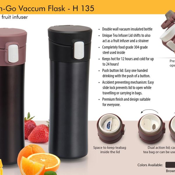 Brew n Go Vacuum flask: with Tea / Fruit infuser (500ml approx)
