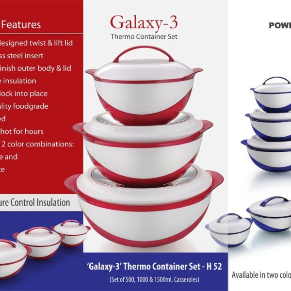 Galaxy: 3 pc Casserole set (Total capacity 3L)