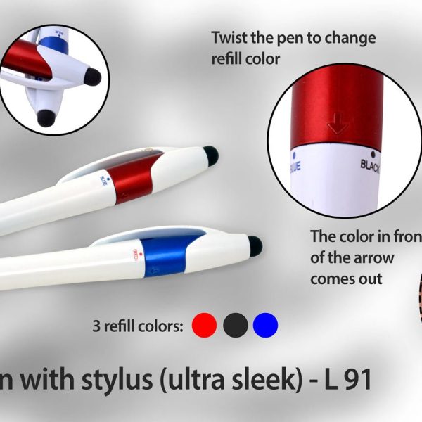Twisty 3 refill pen with stylus (ultra sleek)