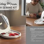 Folding mirror with sewing kit (D shape)