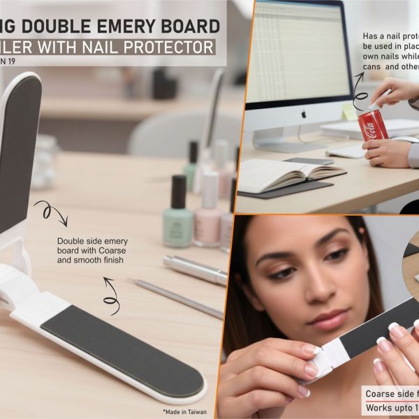 Folding Double Emery Board : Nail filer with Nail protector