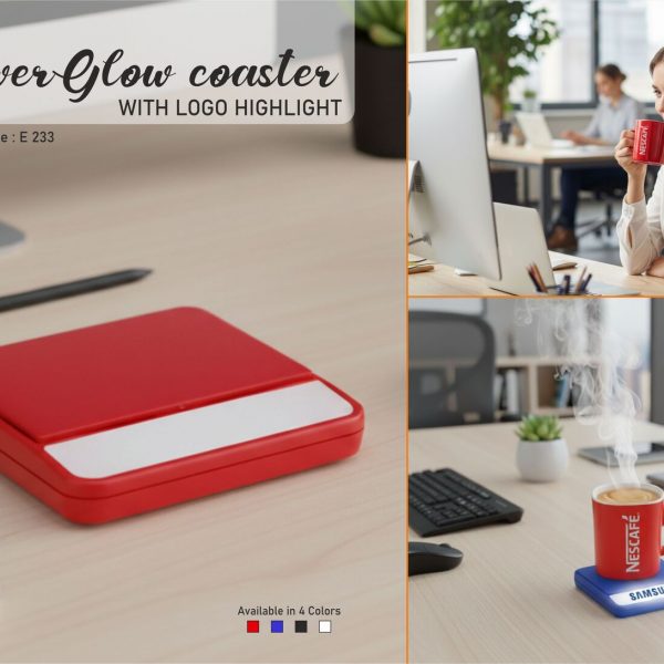 PowerGlow coaster with logo highlight (batteries included)