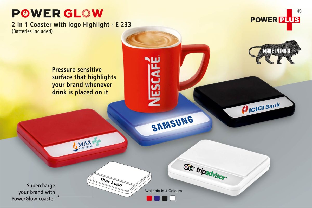 PowerGlow coaster with logo highlight (batteries included) - Image 1
