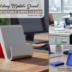 Folding mobile stand with detachable screen cleaner (XL branding area)