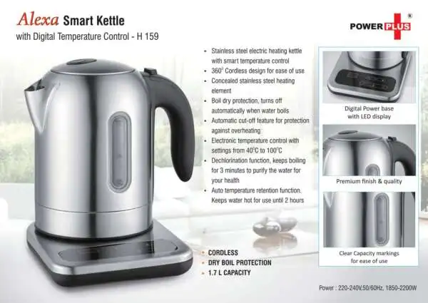 Alexa: Smart SS Kettle with digital temperature control