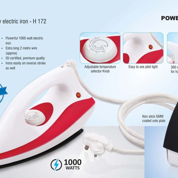 Fiona: 1000 Watt dry electric iron by Power Plus | 1 year warranty