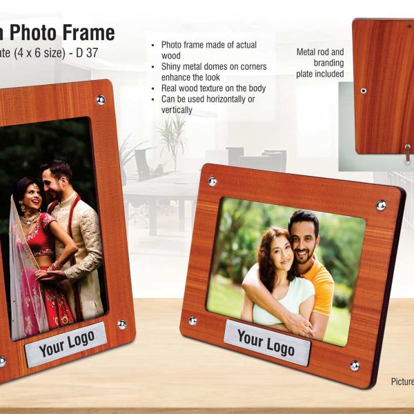 Wooden photo frame with Metal plate (4x6 size) (printing included MOQ 100 pc)