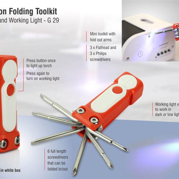 8 function folding toolkit with torch and working light