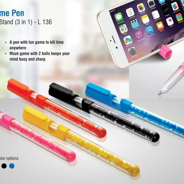 Maze game pen with mobile stand (3 in 1)