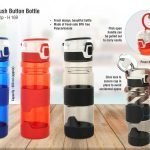 Grip-On: Push button bottle with silicon grip (600ml approx) | Made from Tritan | BPA free