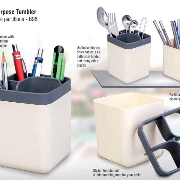 Axle multipurpose tumbler with detachable partitions