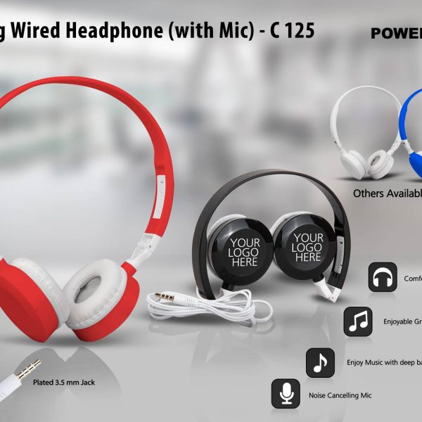 Folding Wired Headphone set (with Mic)