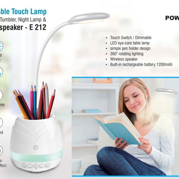 Rechargeable Touch Lamp with Bluetooth speaker, Plant pot, Tumbler and night lamp