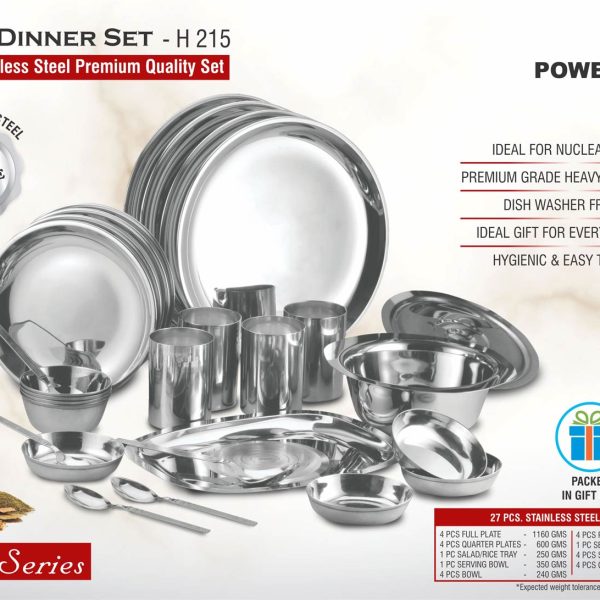 Family Dinner Set: 27 pc Stainless Steel Premium Quality set