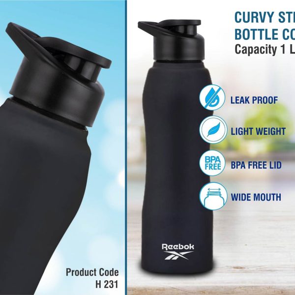 Curvy steel bottle Colored | Capacity 1L approx