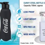 Curvy steel bottle Colored | Capacity 750ml approx