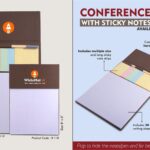 Conference Pad with Sticky notes & Pen | A4 Size | 50 writing sheets