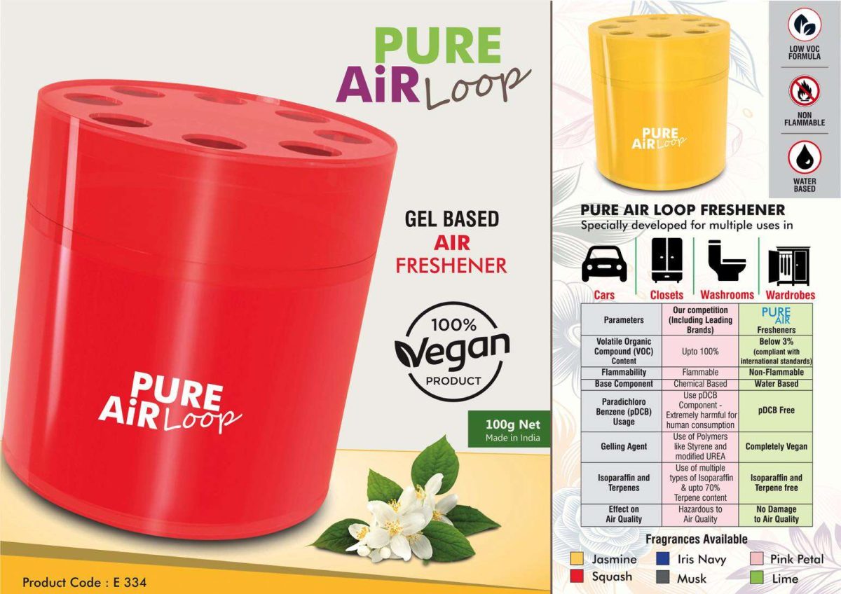 e334.jpg Pure Air Loop: Gel based room freshener for Home, Office and Car | Net 100 grams - Image 1