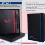 Laser Engrave Color Notebook with Metal Highlight pen Gift set in Premium box