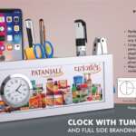 Clock with tumbler and full side branding area | Branding included MOQ 200 pc