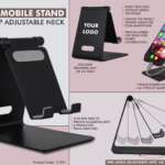 Metal mobile stand with top adjustable neck | Oval cable slot