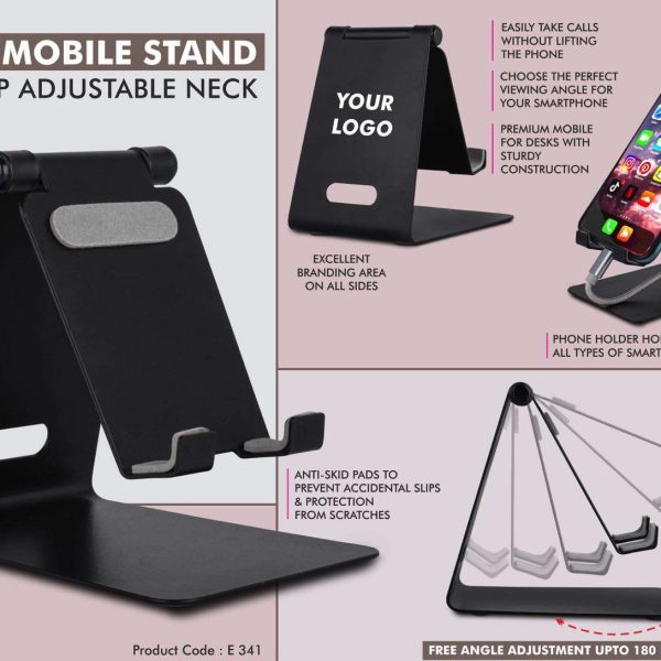 Metal mobile stand with top adjustable neck | Oval cable slot