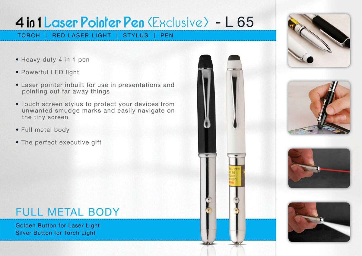 Metal Pen with Stylus, Torch and Laser pointer - Image 1