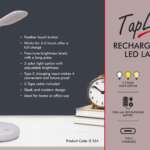 TapLite : Rechargeable LED lamp | 3 Color light with Brightness adjustment | Type C Charging
