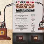 PowerGlow Wooden 3 step Dimmer Lamp With Glowing Multicolor Logo plate & Phone stand | Rechargeable 1200 mAh battery | Type C input | Branding MOQ 200 pc