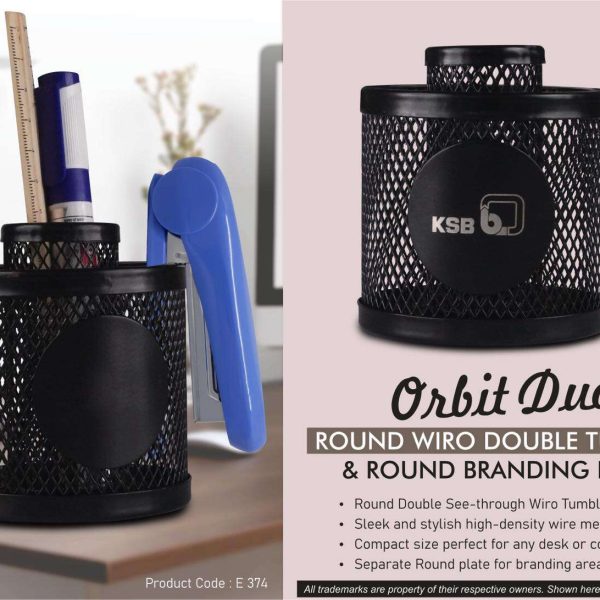 Orbit Duo: Round Wiro Double tumbler & Round Branding Plate