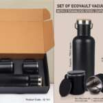Set of EcoVault Vacuum Flask with 2 Stainless steel cups in Gift box