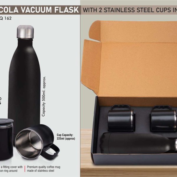 Set of Cola Vacuum Flask with 2 Stainless steel cups in Gift box