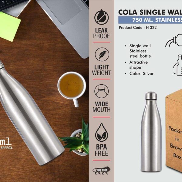 Cola Single Wall bottle 750ml : Natural