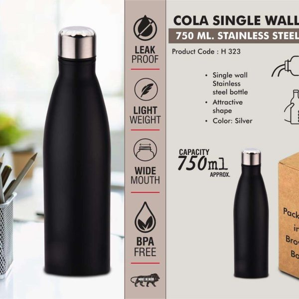 Cola Single Wall bottle 750ml : Colored