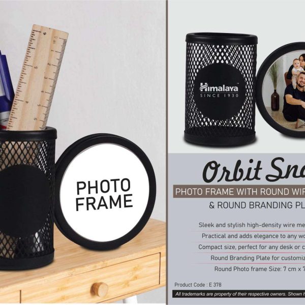 Orbit Snap: Photo Frame with Round Wiro tumbler & Round Branding Plate