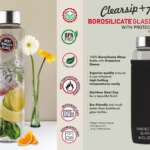 ClearSip+ 750: Borosilicate Glass Bottle with Protective Sleeve | Steel cap | Capacity 750ml