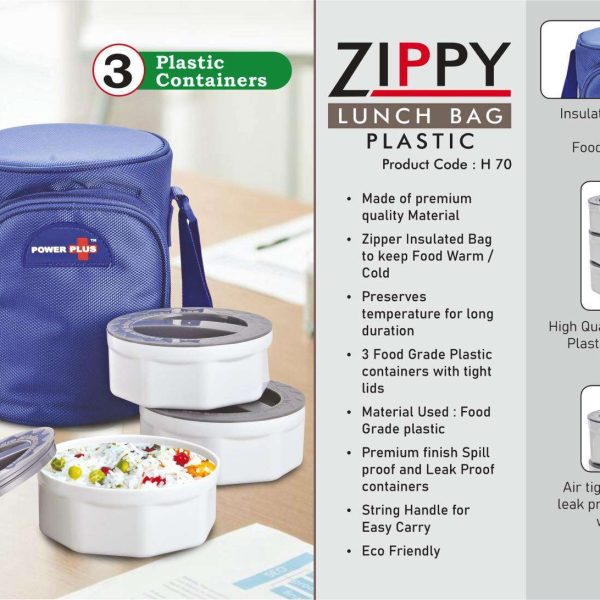 Zippy Lunch bag- 3 containers (plastic)