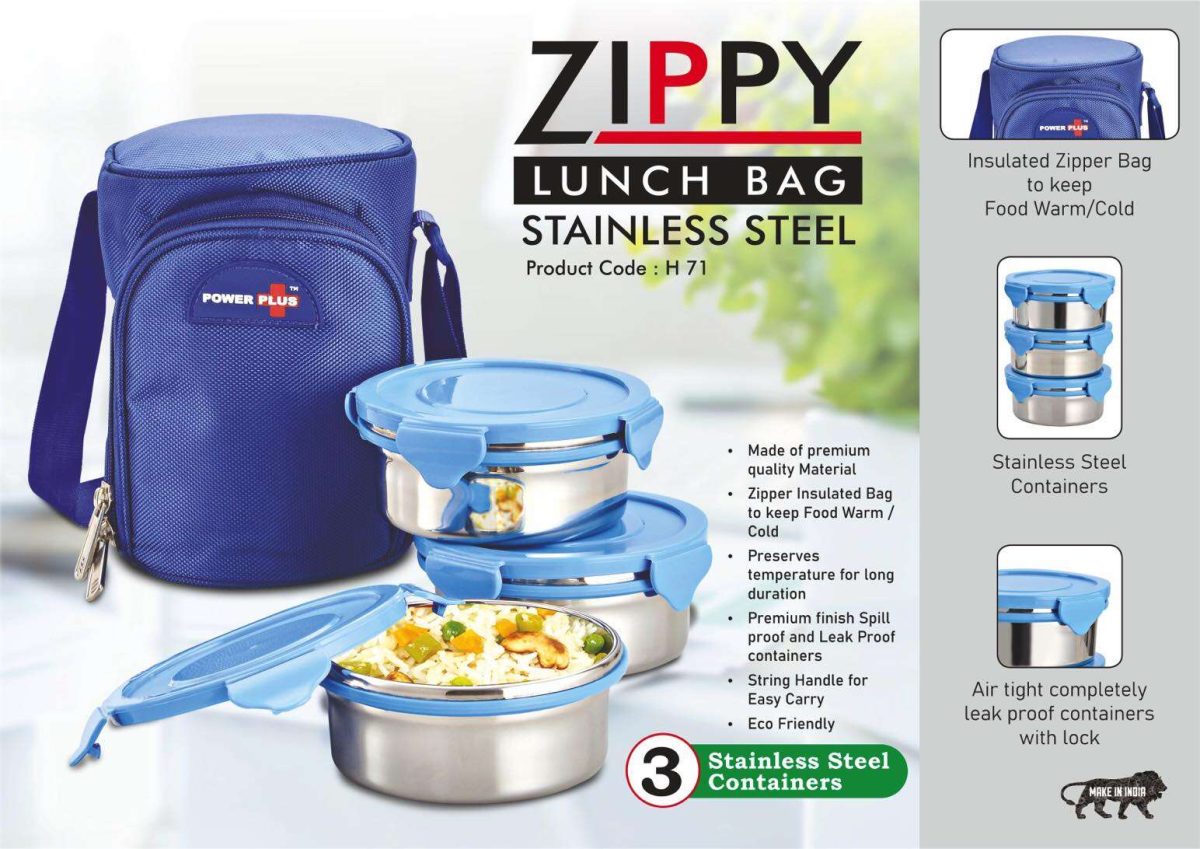 h71.jpg Zippy Lunch bag- 3 containers (metal) - Image 1