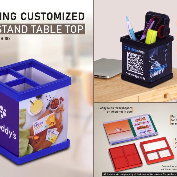 Folding Customized Pen Stand Table Top | Folds for transport or when not in use | Branding included MOQ 200