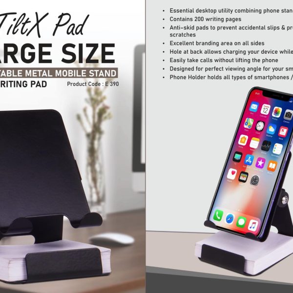 TiltX Pad: Large size Adjustable metal mobile stand with writing pad |  200 writing sheets